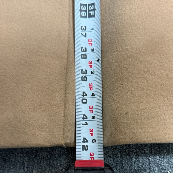 Vintage Elegant Tan Long 100% Wool Coat Old Money Fits like a small w/ scarf - Picture 16 of 16